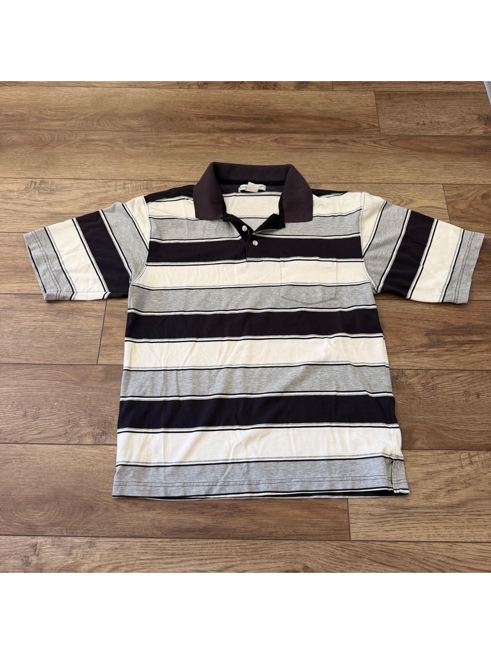 Vtg Knightsbridge Mens M Striped Polo Shirt Pocket